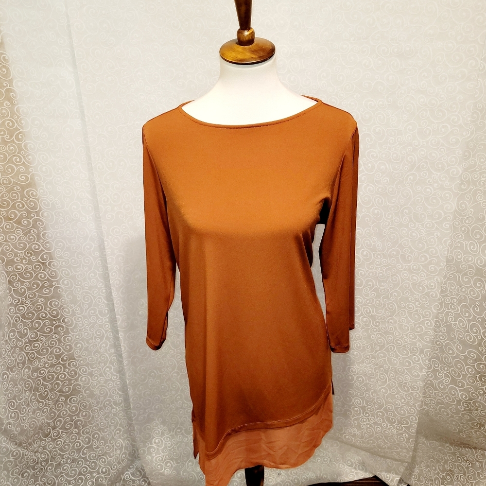 Susan Graver EveryDay Liquid Knit Tunic With Chiffon